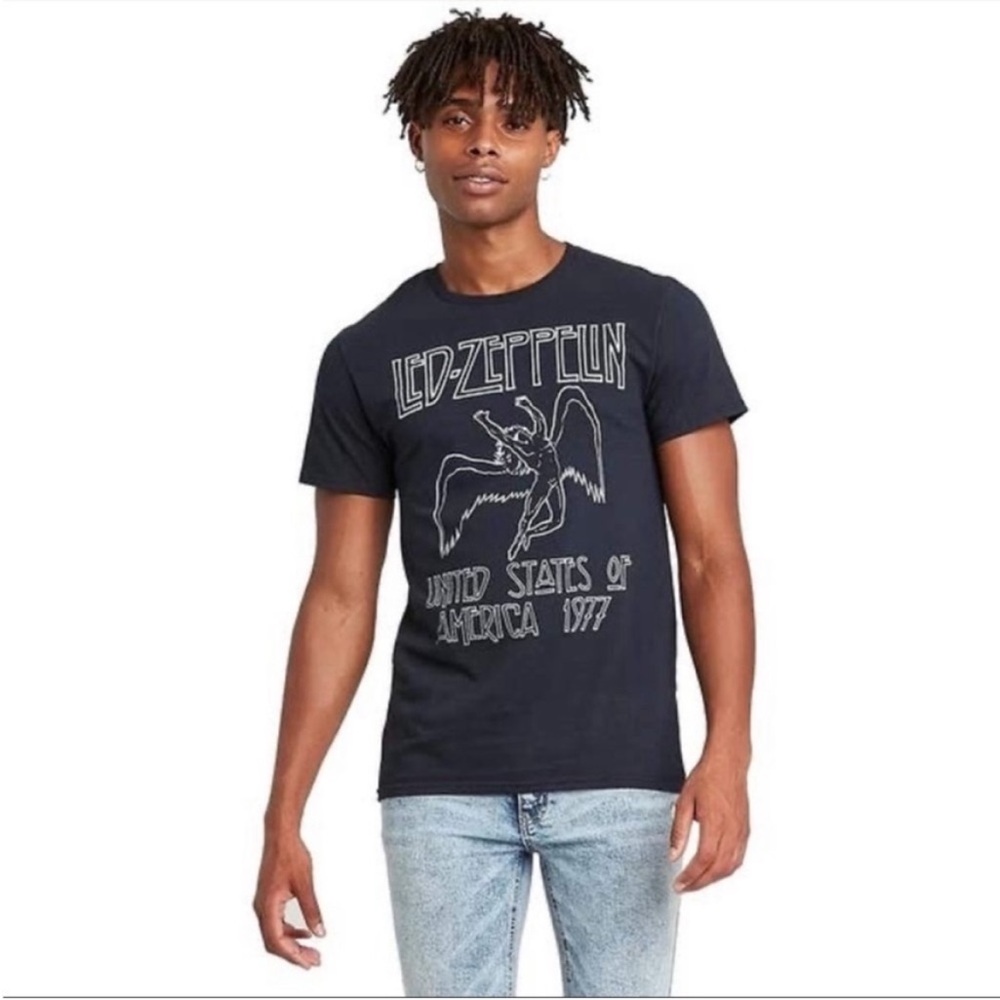 Led Zeppelin gray heathered band tee